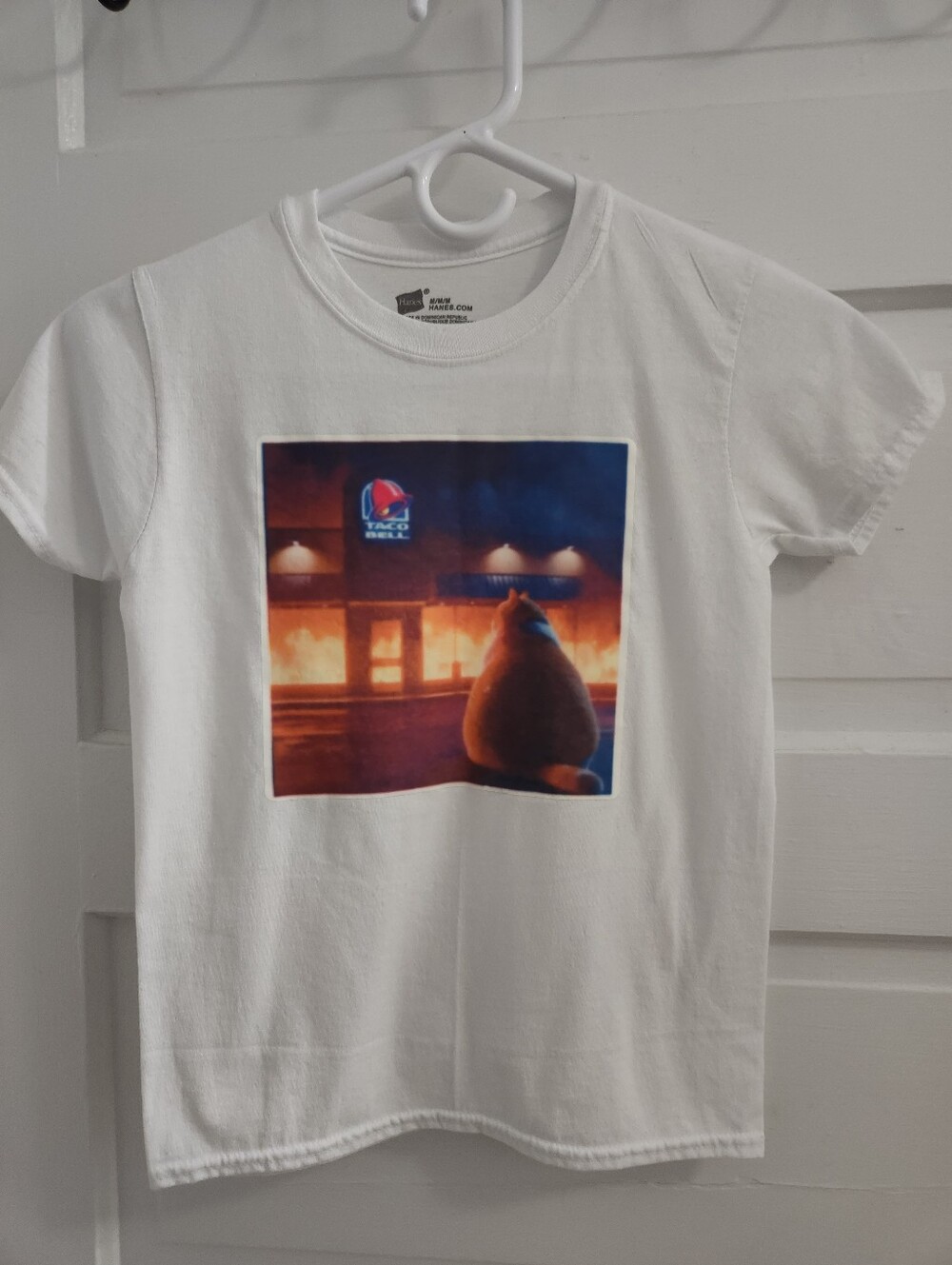 Kids White Graphic Tee with Taco Bell Scene Boys M 7/8
